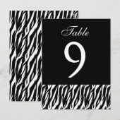 Zwart Wit Zebra Tafelnummer Deel van Set van 12 (Voorkant / Achterkant)