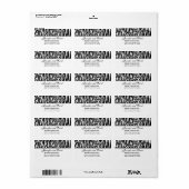 Zwart-wit Zebra trouwadres Etiket (Full Sheet)