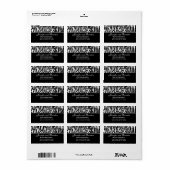 Zwart-wit Zebra trouwadres Etiket (Full Sheet)