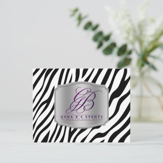 Zwart wit zebra, uw foto Wedding Planner Briefkaart (Staand voorkant)