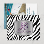 Zwart wit zebra, uw foto Wedding Planner Briefkaart (Voorkant / Achterkant)
