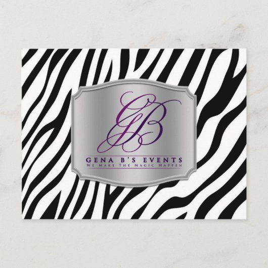Zwart wit zebra, uw foto Wedding Planner Briefkaart (Voorkant)