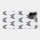 Zwart & Wit Zebra Vlinderinkt Tekenpatroon Case-Mate iPhone Case (Achterkant (horizontaal))