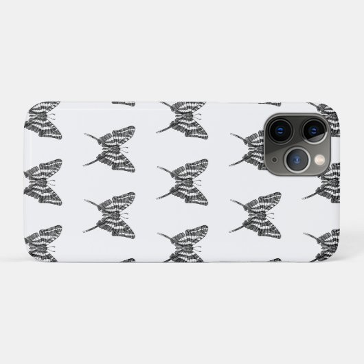 Zwart & Wit Zebra Vlinderinkt Tekenpatroon Case-Mate iPhone Case (Achterkant (horizontaal))