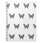 Zwart & Wit Zebra Vlinderinkt Tekenpatroon Notitieboek (Voorkant)