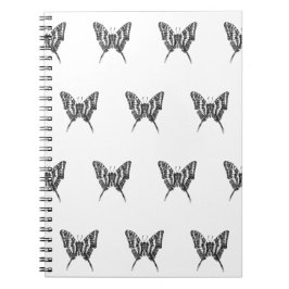 Zwart & Wit Zebra Vlinderinkt Tekenpatroon Notitieboek