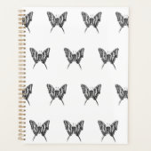 Zwart & Wit Zebra Vlinderinkt Tekenpatroon Planner (Voorkant)