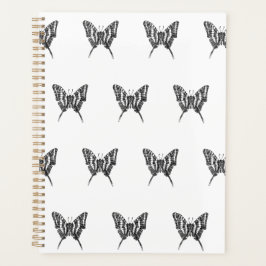 Zwart & Wit Zebra Vlinderinkt Tekenpatroon Planner