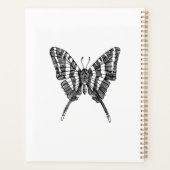 Zwart & Wit Zebra Vlinderinkt Tekenpatroon Planner (Achterkant)