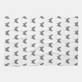 Zwart & Wit Zebra Vlinderinkt Tekenpatroon Theedoek