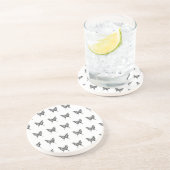 Zwart & Wit Zebra Vlinderinkt Tekenpatroon Zandsteen Onderzetter (Zijkant)