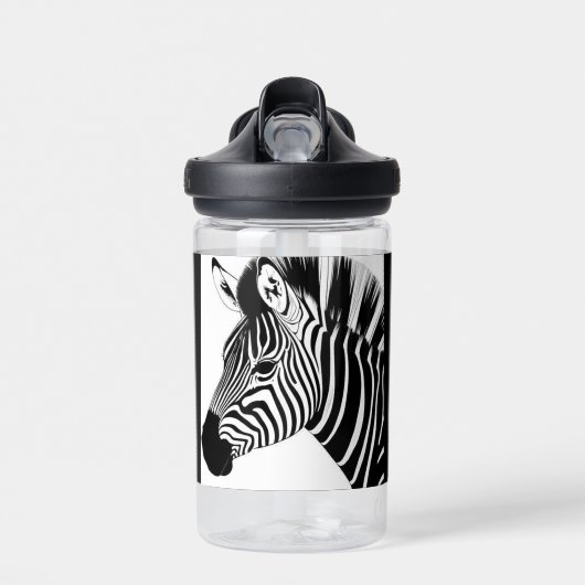 Zwart-wit Zebra Waterfles (Voorkant)