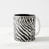Zwart-wit Zebrapatroon Aangepaste naam & monogram Tweekleurige Koffiemok (Voorkant rechts)