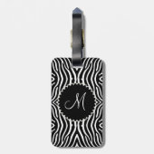 Zwart-wit zebrapatroon Gepersonaliseerd Bagagelabel (Achterkant verticaal)