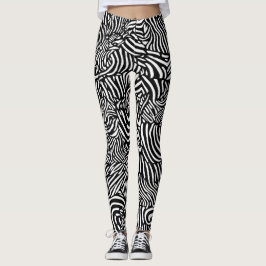 Zwart-wit zebrapatroon leggings