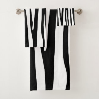 Zwart-wit zebrapatroon, modern design bad handdoek