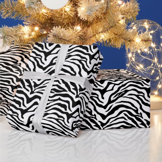 Zwart-wit zebraprint cadeaupapier (Feestdagen)