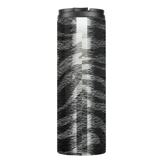Zwart-wit zebraprint glamoureus chic thermosbeker (Achterkant)