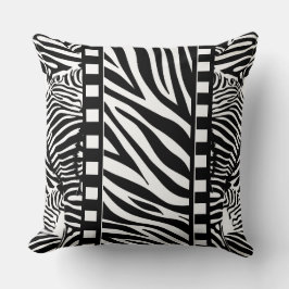 Zwart-wit zebraprint kussen