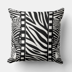 Zwart-wit zebraprint kussen