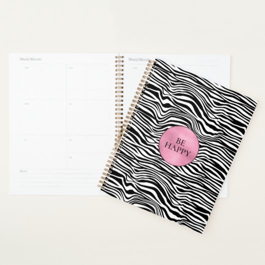 Zwart-wit zebraprint planner (Display)