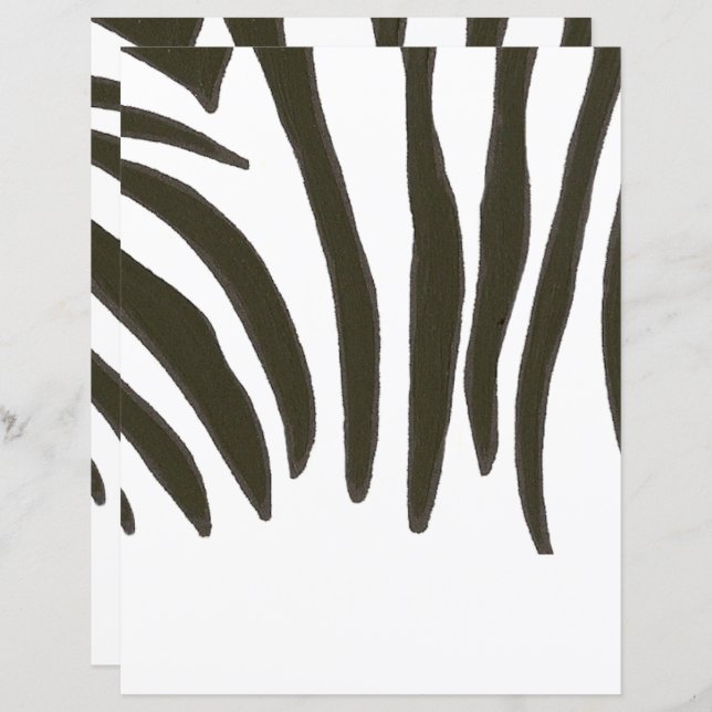 Zwart-wit zebraprint scrapbookpapier (Voorkant / Achterkant)