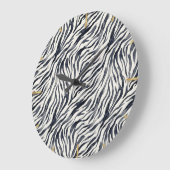 Zwart-wit zebraprintpatroon grote klok (Hoek)