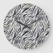 Zwart-wit zebraprintpatroon grote klok (Voorkant)
