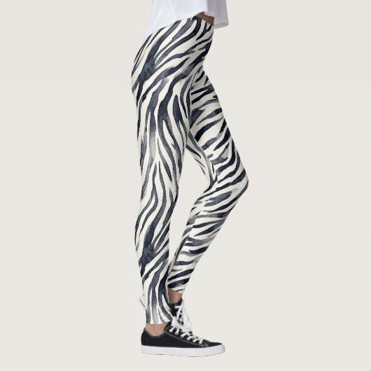 Zwart-wit zebraprintpatroon leggings (Rechts)