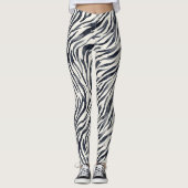 Zwart-wit zebraprintpatroon leggings (Voorkant)