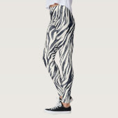 Zwart-wit zebraprintpatroon leggings (Links)