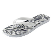 Zwart-wit zebraprintpatroon teenslippers (Schuin)