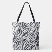 Zwart-wit zebraprintpatroon tote bag (Achterkant)