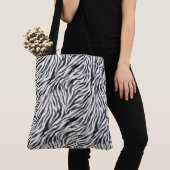 Zwart-wit zebraprintpatroon tote bag (Dichtbij)