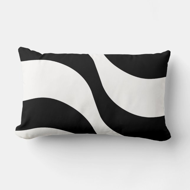 zwart-wit zebrastreeppatroon moderne kussen (Voorkant)