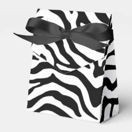 Zwart-wit zebrastreepprint bedankdoosjes