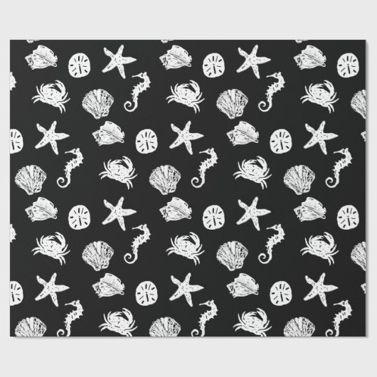 Zwart-wit Zee creaties Cadeaupapier (Vlak)