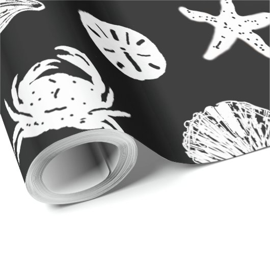 Zwart-wit Zee creaties Cadeaupapier (Rol Hoek)