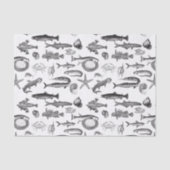  zwart-wit Zee - Scheppen Tissuepapier (Voorkant)