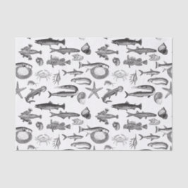  zwart-wit Zee - Scheppen Tissuepapier