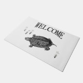Zwart-wit Zee Turtle Welkom Deurmat (Schuin)