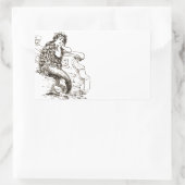  zwart wit zeemeermin tekening rechthoekige sticker (Tas)