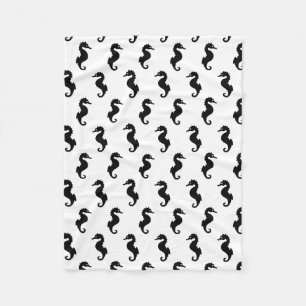 Zwart-wit zeepaardjespatroon fleece deken