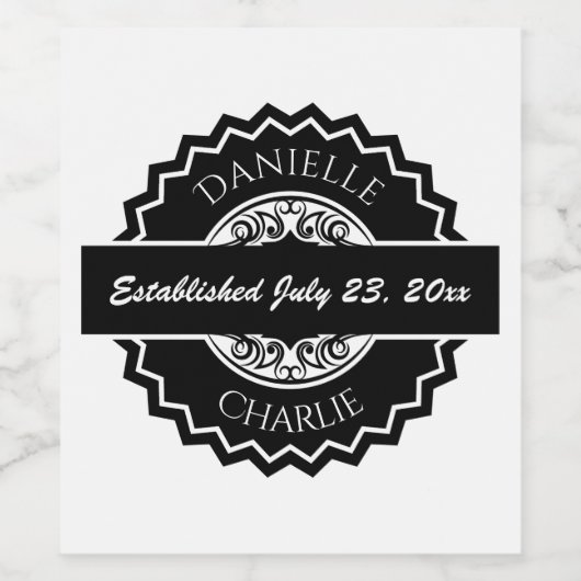   zwart wit zegel wijn etiket (Enkel label)