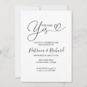 Zwart-wit zei ze: ja, feestdag aankondiging (Voorkant)