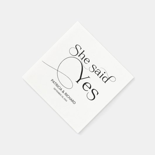 Zwart-wit zei ze: ja, feestdag servet (Hoek)