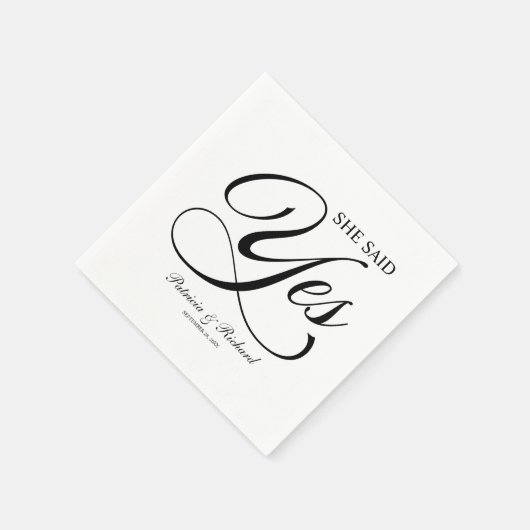 Zwart-wit zei ze: ja, feestdag servet (Hoek)