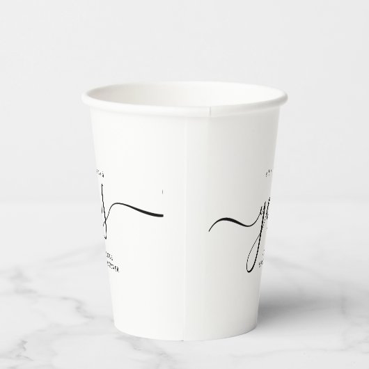 Zwart-wit zei ze ja Vrijgezellenfeest Papieren Bekers (Rechts)