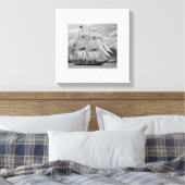 Zwart Wit Zeilschip Schoener Canvas Afdruk (Insitu (Slaapkamer))