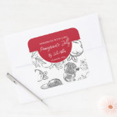 Zwart-wit Zelfgemaakt Granaatappel Jelly Label (Envelop)